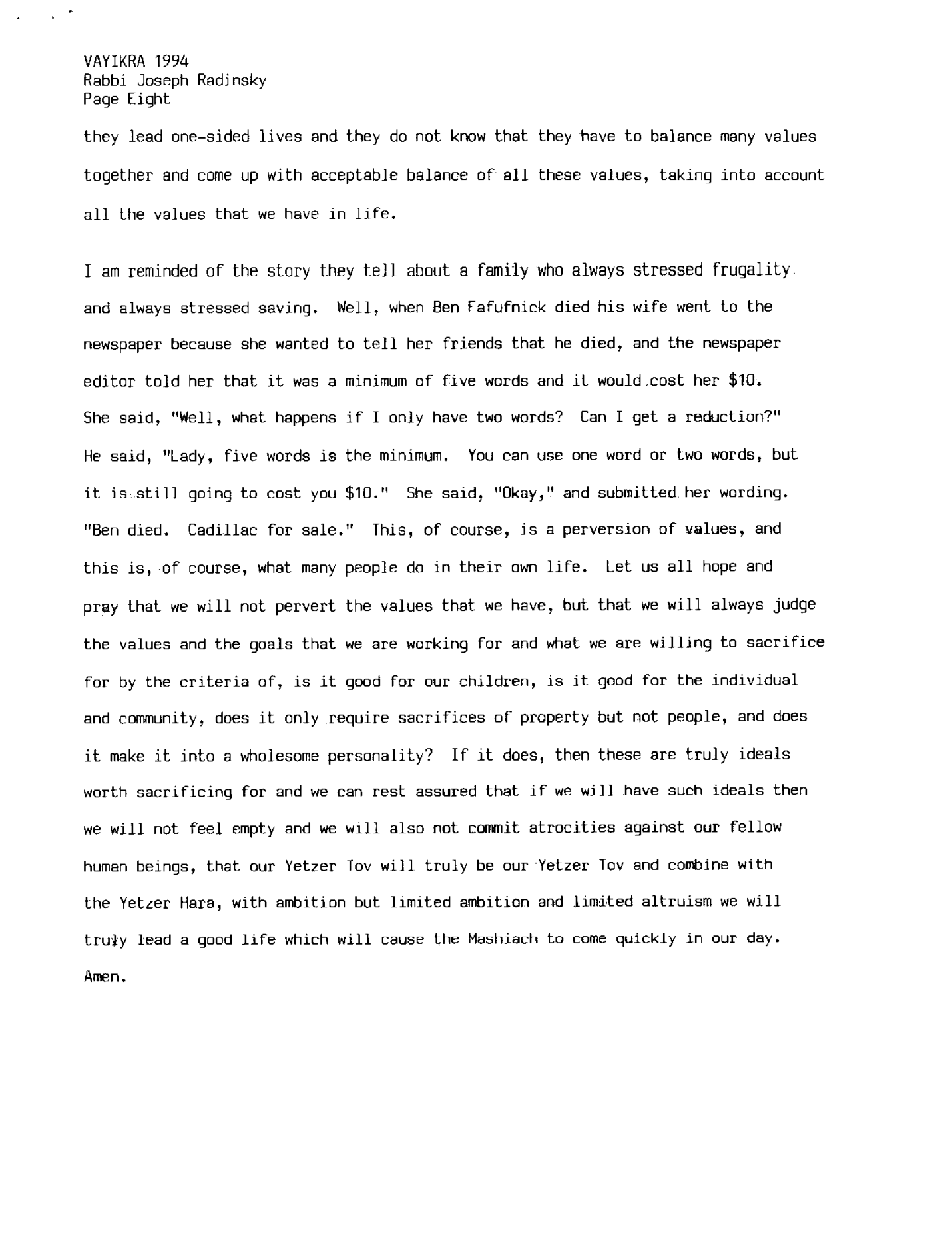 Vayikra 1994