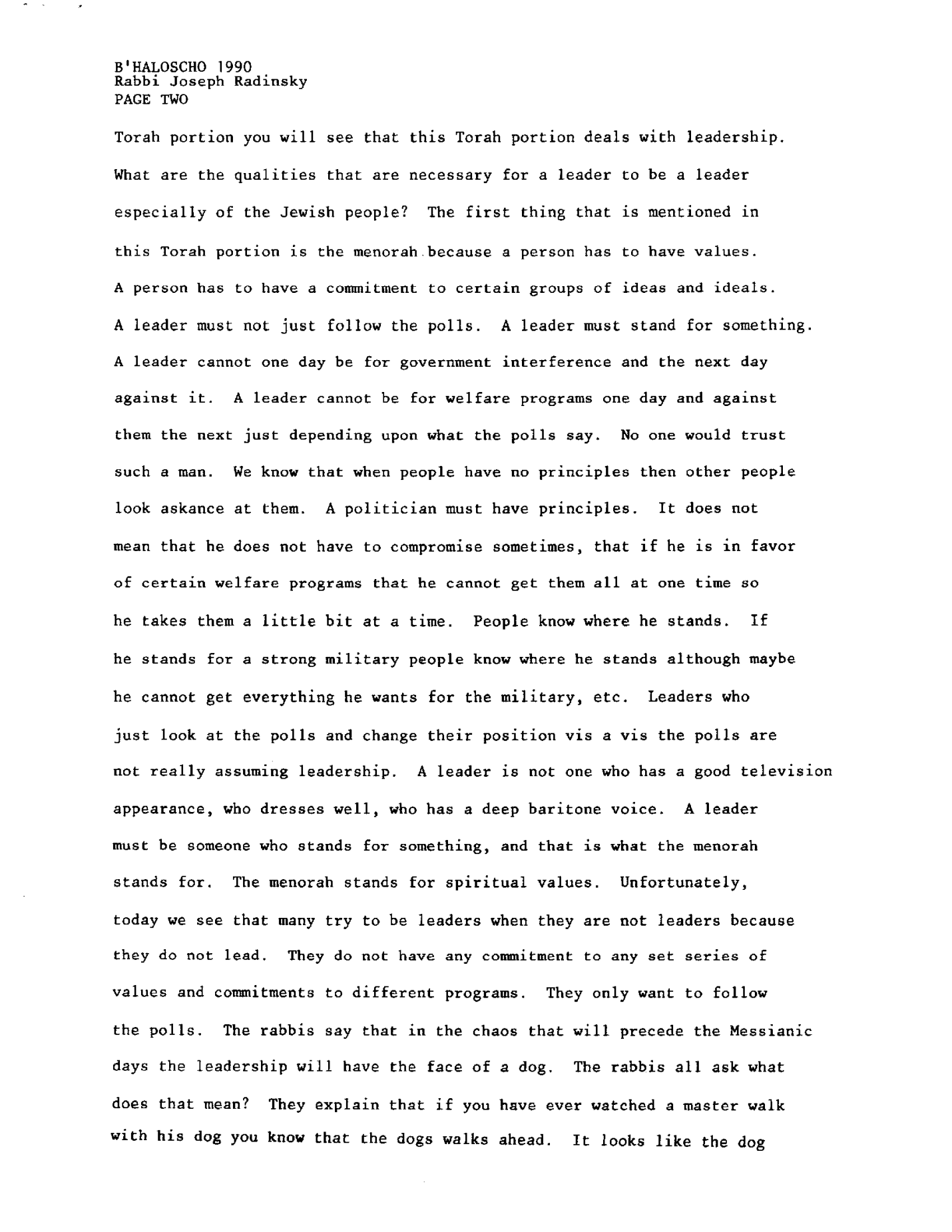 behalotecha 1990