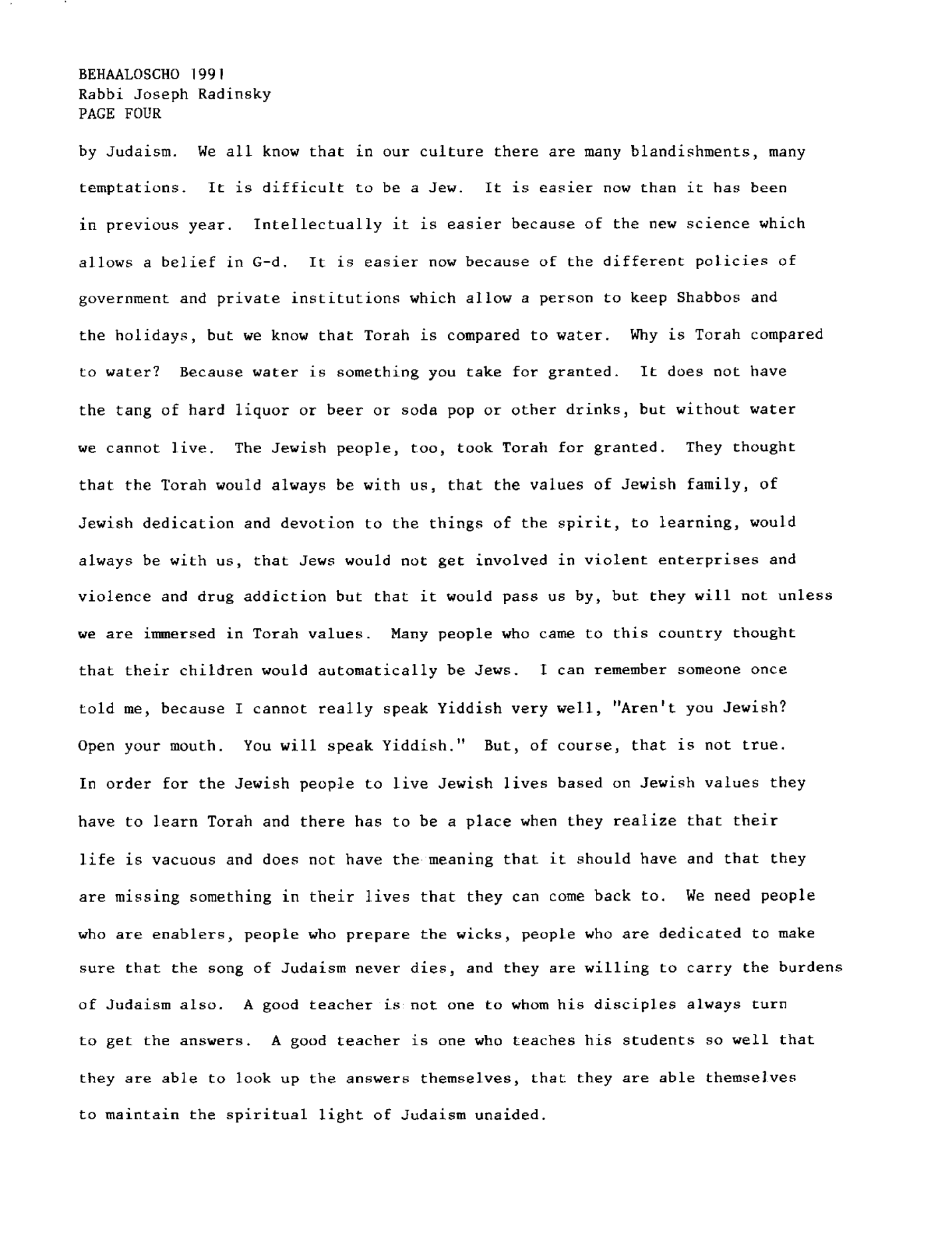 behalotecha 1991