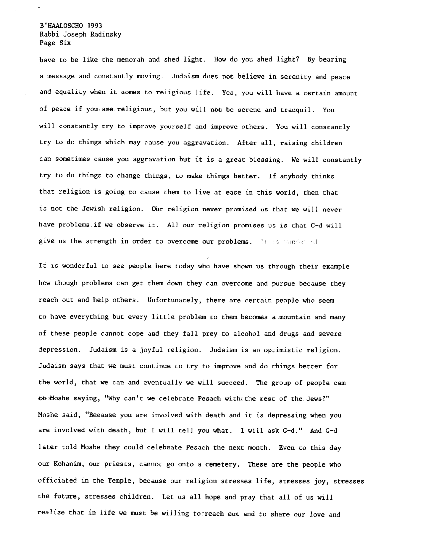 behalotecha 1993