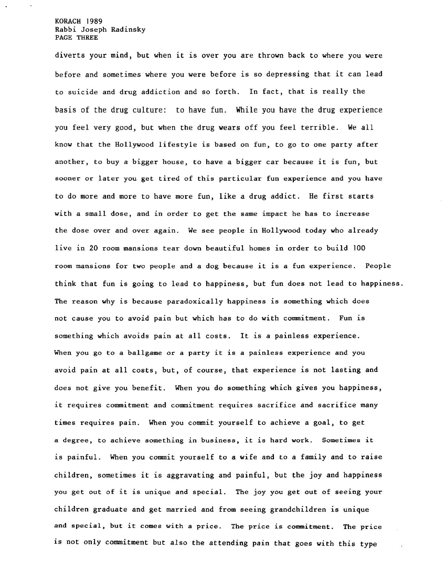 korach 1989