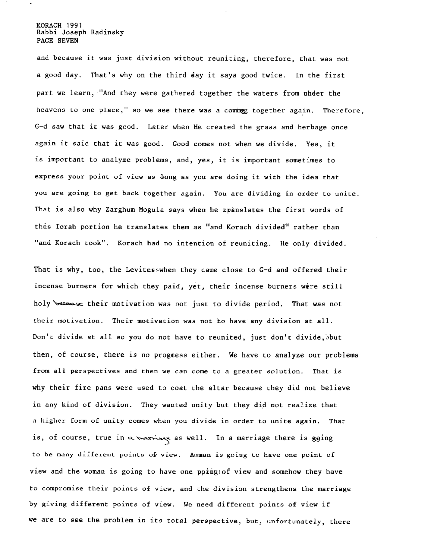 korach 1991