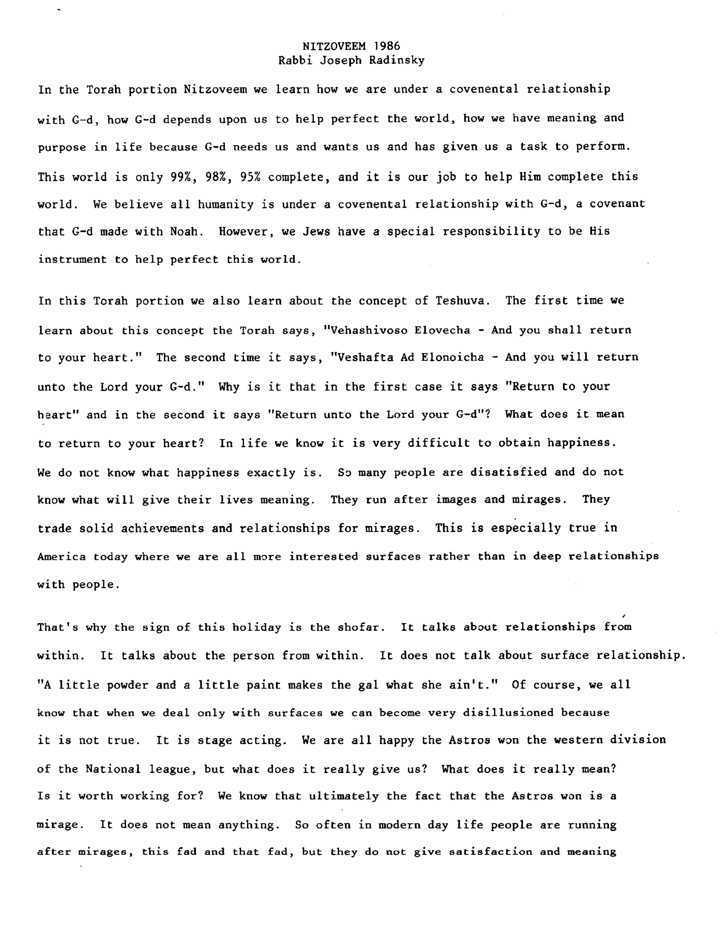nitzavim 1986