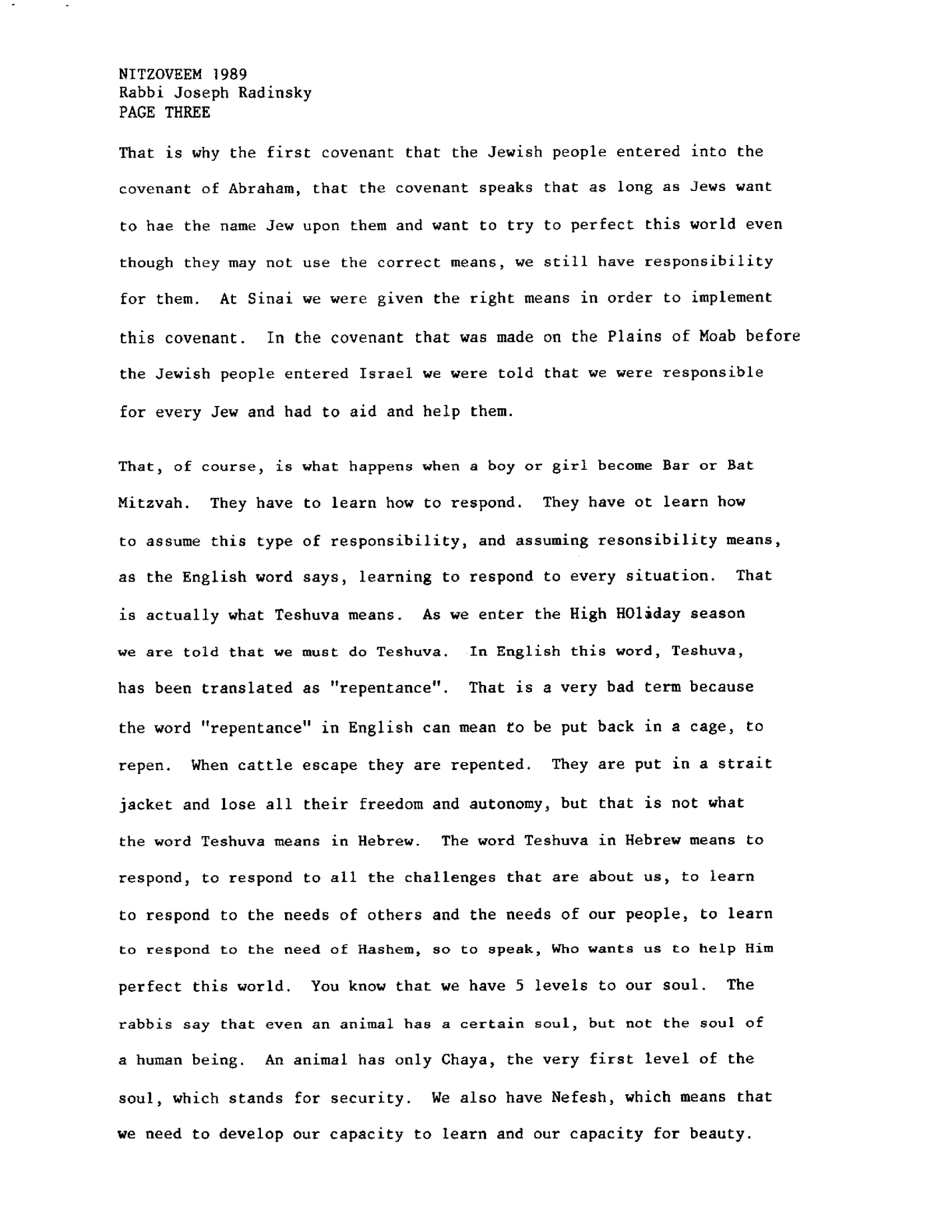 nitzavim 1989