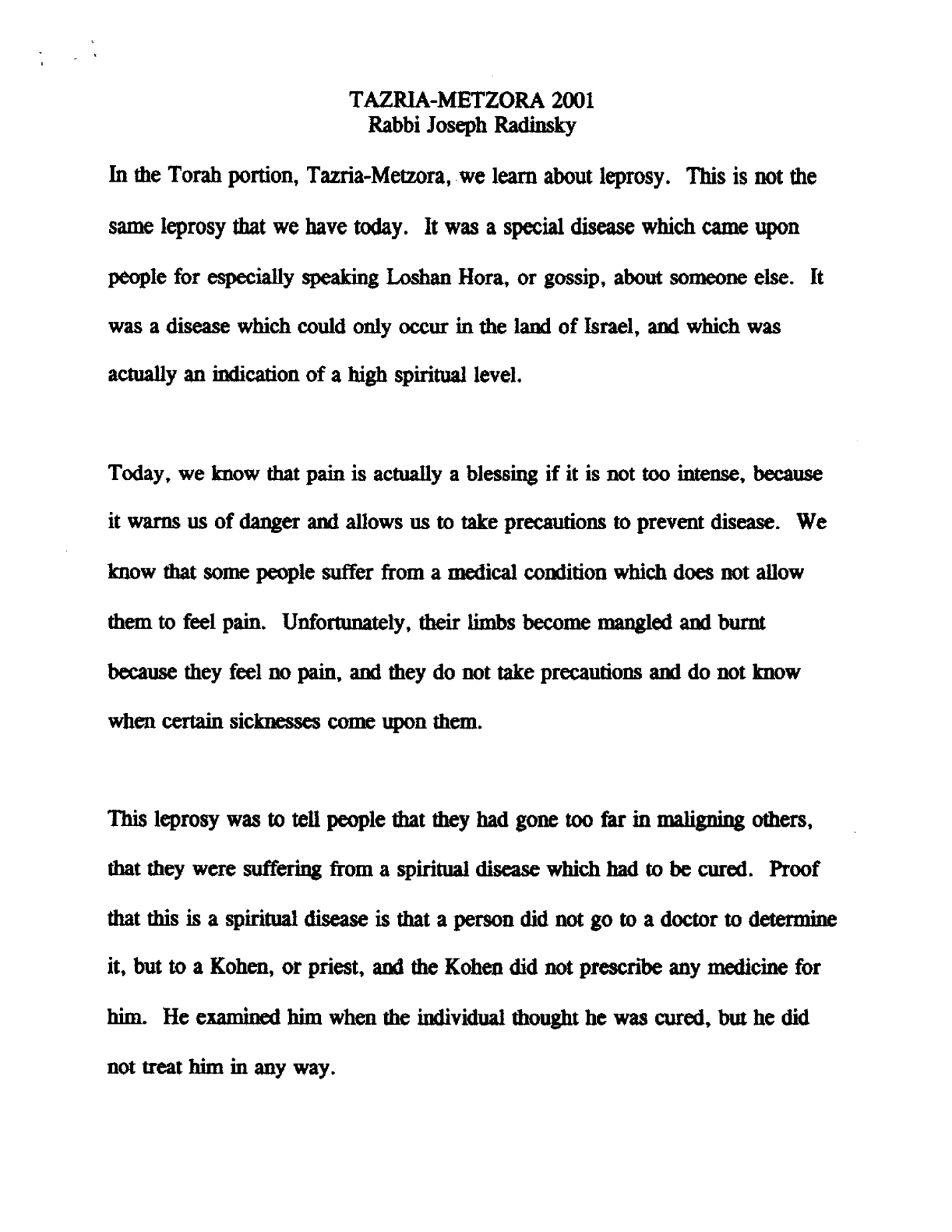 tazria 1988